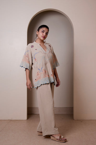 Sandshell Embroidered Co-ord Set