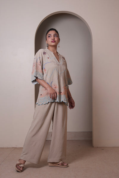 Sandshell Embroidered Co-ord Set