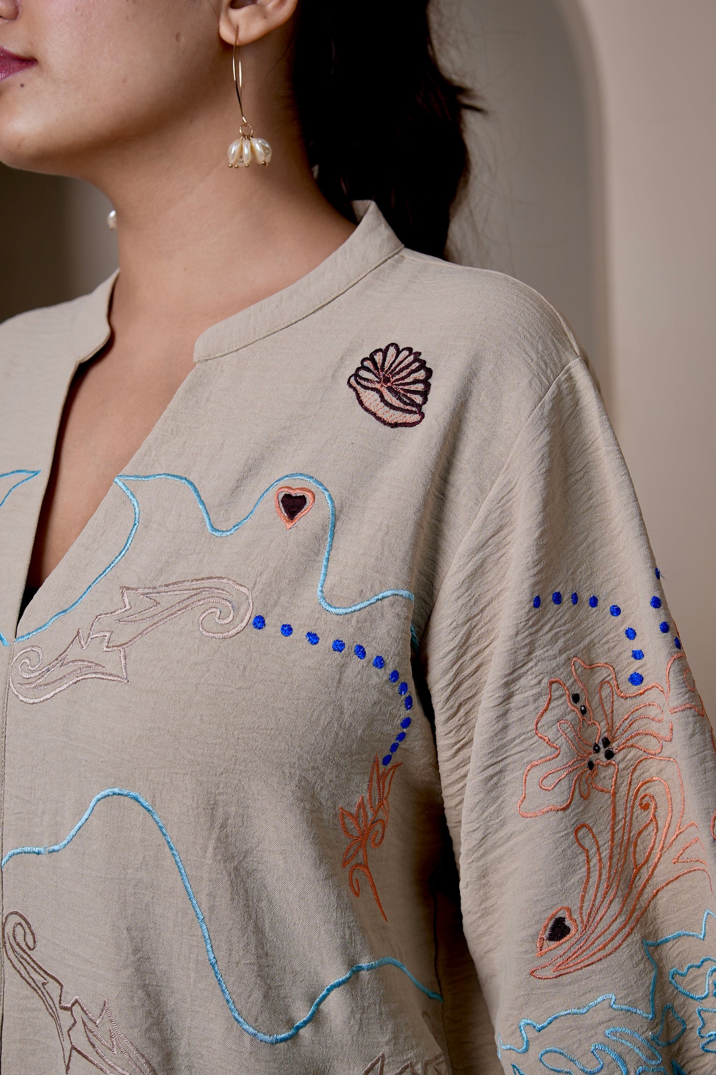 Sandshell Embroidered Co-ord Set