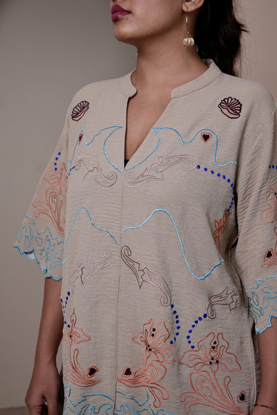 Sandshell Embroidered Co-ord Set